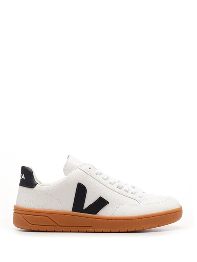 Veja V-12 Leather Low Top Sneakers In White
