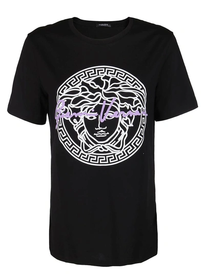 Versace Medusa Motif Logo-print T-shirt In Black