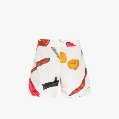 Off-white Pascal Graphic-print Swim Shorts In White