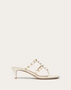 Valentino Garavani Leather Rockstud Sandals 50 In Light Ivory