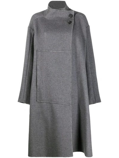 3.1 Phillip Lim / フィリップ リム Melton Wool Blend Blanket Coat In Charcoal Grey
