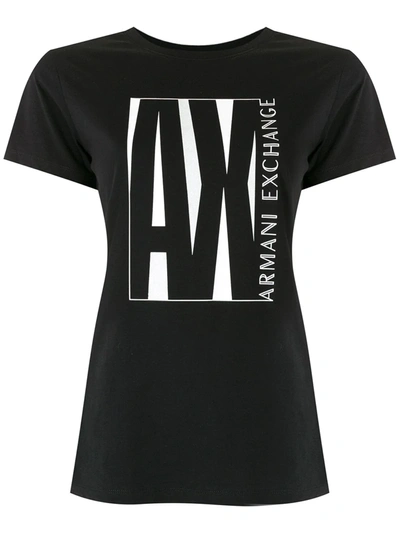 Armani Exchange Logo Print T-shirt In Black