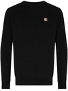 Maison Kitsuné Fox Head Patch Regular Sweatshirt In Black