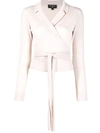 N•peal Wrap-style Cashmere Top In Neutrals