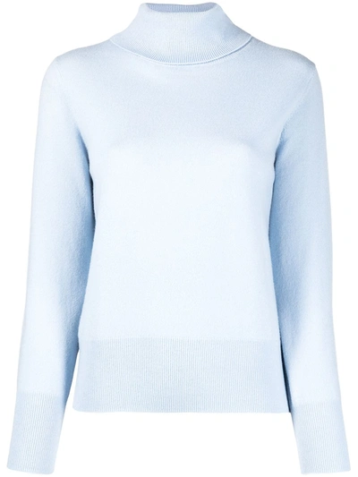 N•peal Cashmere Roll-neck Jumper In Blue