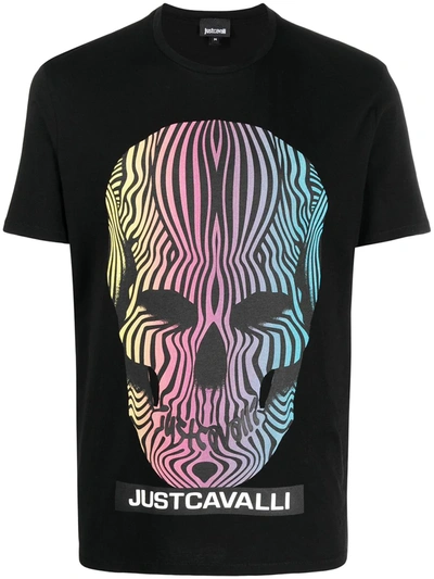 Just Cavalli Skull-print Short-sleeved T-shirt In Black