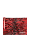 KENZO TIGER-PRINT CLUTCH BAG