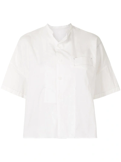 Y's Short-sleeved Button-up Shirt In White