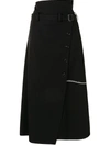 Y's Asymmetric Midi Skirt In Black