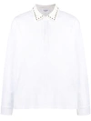 Valentino Classic Roman Stud Cotton Button-up Shirt In White