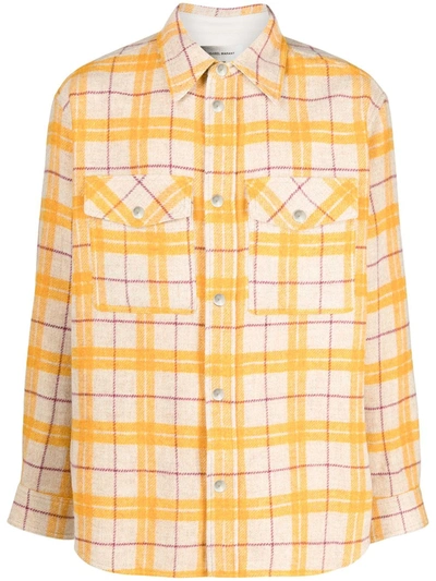 Isabel Marant Check-pattern Overshirt In Yellow