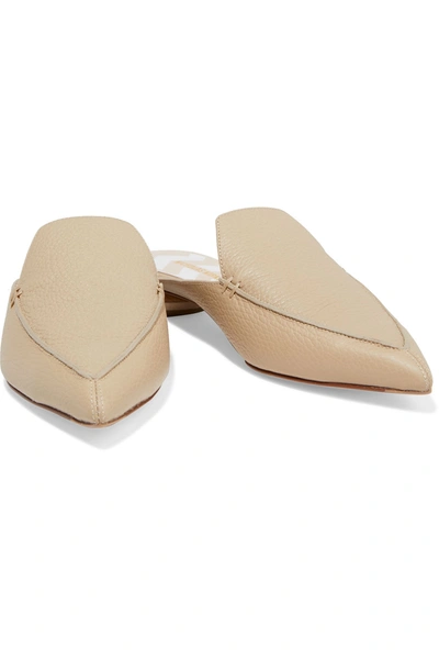 Nicholas Kirkwood Beya Pebbled-leather Slippers In Beige