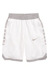 Nike Kids' Dry Elite Basketball Shorts In White / Atmosphere Grey