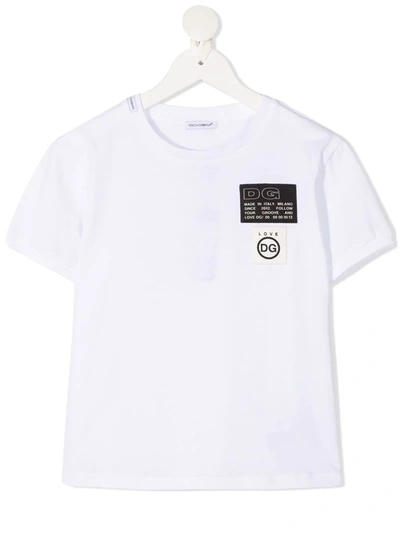 Dolce & Gabbana Kids' Logo-patch T-shirt In White