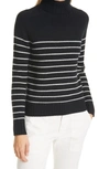 NILI LOTAN MOLLY STRIPE CASHMERE TURTLENECK,80412 Y001