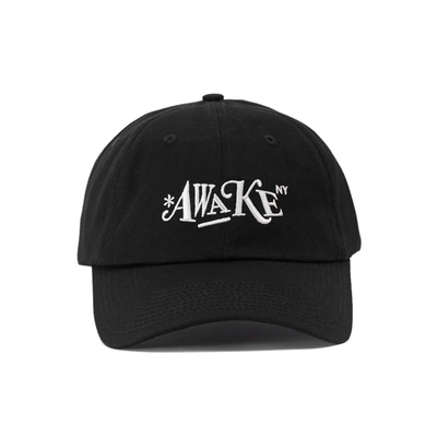 Pre-owned Awake  Distorted Logo Dad Cap Black