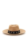 MAISON MICHEL CHARLES FEDORA FELT HAT,1020084001 SUGBW