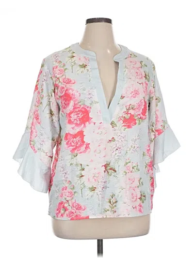 Pre-owned 32 Degrees 3/4 Sleeve Blouse In Pink