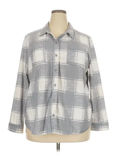 Pre-owned 32 Degrees 3/4 Sleeve Button Down Shirt In Gray