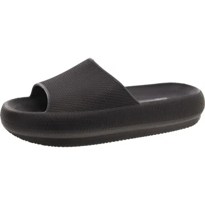 32 Degrees Cool Womens Slip On Open Toe Slide Sandals In Black