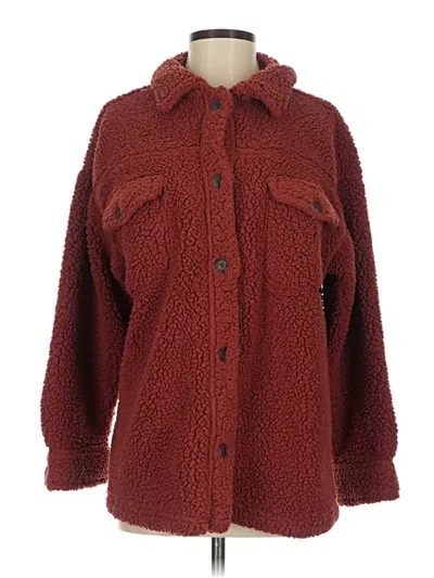Pre-owned 32 Degrees Faux Fur Jacket In Burgundy
