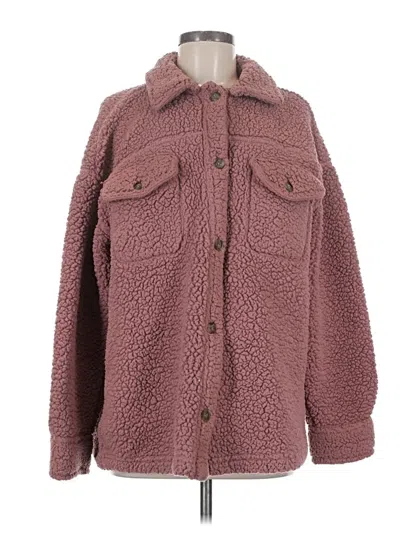 Pre-owned 32 Degrees Faux Fur Jacket In Burgundy