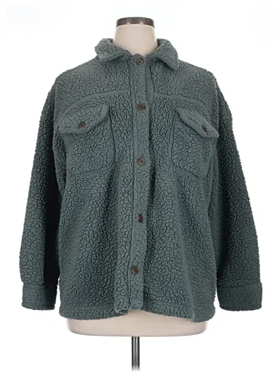 Pre-owned 32 Degrees Faux Fur Jacket In Teal