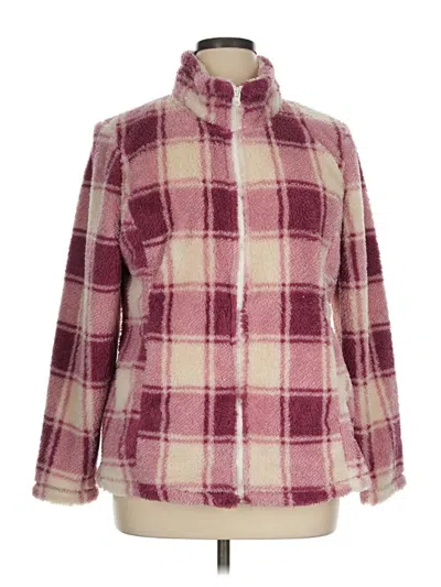 Pre-owned 32 Degrees Fleece Jacket In Burgundy
