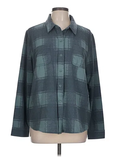 Pre-owned 32 Degrees Long Sleeve Blouse In Teal