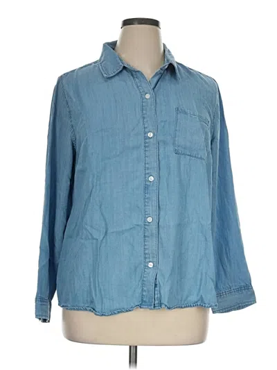 Pre-owned 32 Degrees Long Sleeve Button Down Shirt In Blue