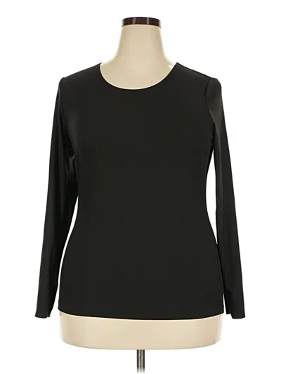 Pre-owned 32 Degrees Long Sleeve Top Black Boatneck Tops