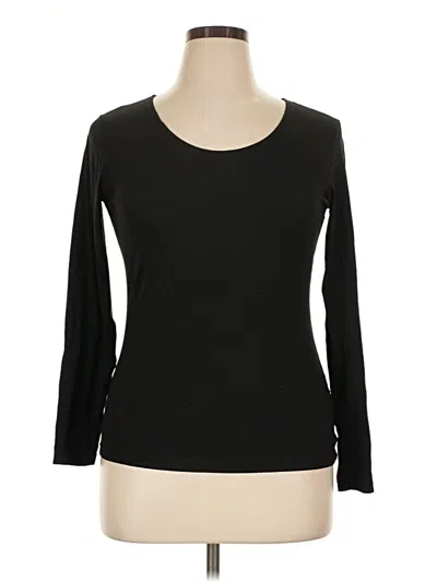 Pre-owned 32 Degrees Long Sleeve Top Black Boatneck Tops