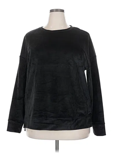 Pre-owned 32 Degrees Long Sleeve Top Black Crew Neck Tops