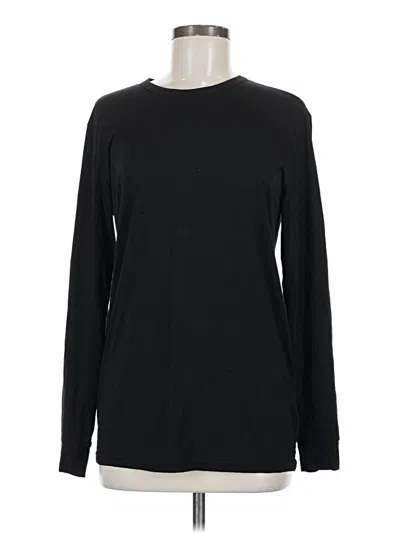 Pre-owned 32 Degrees Long Sleeve Top Black Crew Neck Tops
