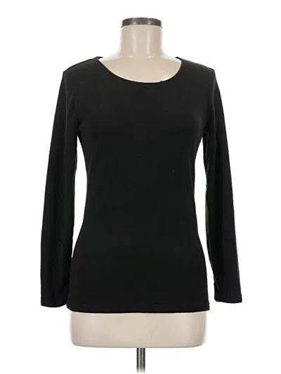 Pre-owned 32 Degrees Long Sleeve Top Black Scoop Neck Tops