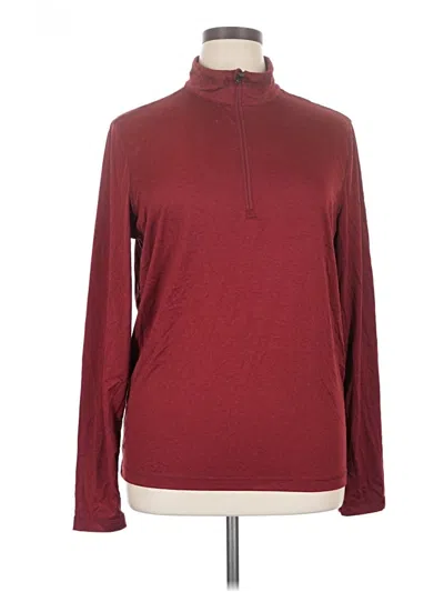 Pre-owned 32 Degrees Long Sleeve Top Burgundy Turtleneck Tops