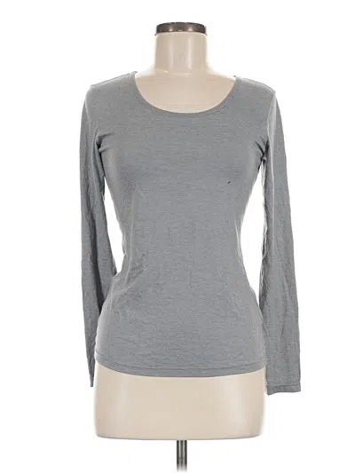 Pre-owned 32 Degrees Long Sleeve Top Gray Crew Neck Tops