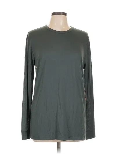 32 Degrees Long Sleeve Top Gray Crew Neck Tops In Black