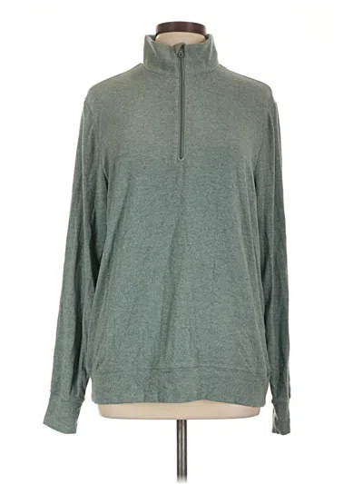 Pre-owned 32 Degrees Long Sleeve Top Green Turtleneck Tops