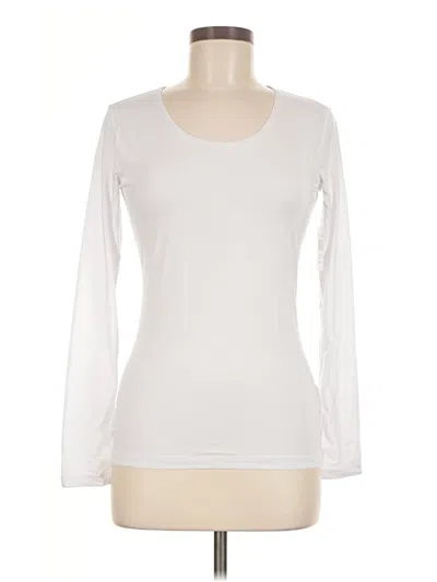 Pre-owned 32 Degrees Long Sleeve Top White Scoop Neck Tops