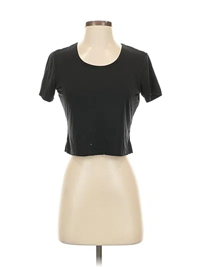 Pre-owned 32 Degrees Short Sleeve Top Black Scoop Neck Tops
