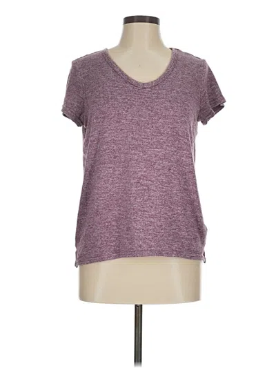 Pre-owned 32 Degrees Short Sleeve Top Burgundy V-neck Tops