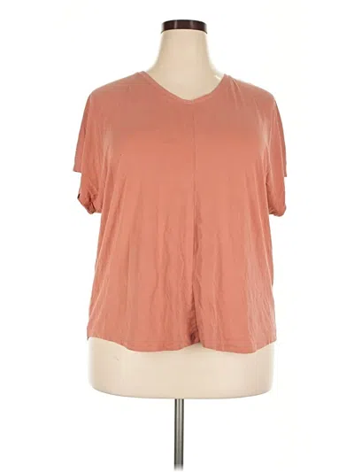 Pre-owned 32 Degrees Short Sleeve Top Orange V-neck Tops