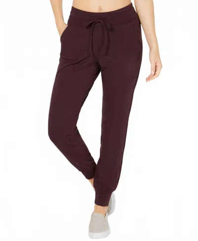 32 Degrees Women's Fleece Joggers In Heather Eggplant In Red