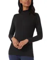 32 Degrees Women's Long-sleeve Mock-neck Top In Black