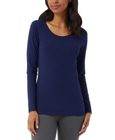 32 Degrees Women's Long-sleeve Scoop-neck Top In Bellwether Blue