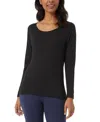 32 Degrees Women's Long-sleeve Scoop-neck Top In Black