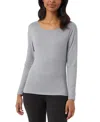 32 Degrees Women's Long-sleeve Scoop-neck Top In Heather Sleet