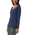 32 Degrees Women's Long-sleeve Scoop-neck Top In Indigo Iris