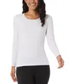 32 Degrees Women's Scoop-neck Long-sleeve Top In White
